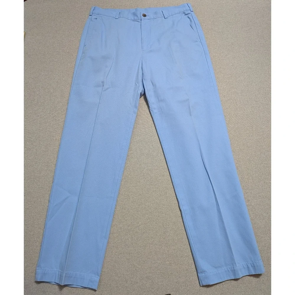 Brooks Brothers Clark Mens Pants Blue 36x32 Twill Breathable Pockets W36 L32